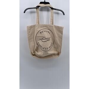 REVIVAL Women's Beige-Black Timeless Rugs Logo Tote Bag
